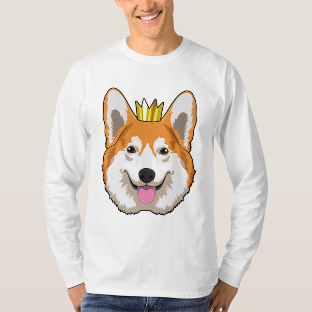 Camiseta Welsh Corgi com Coroa (Frente)