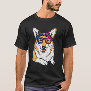 Camiseta Welsh Corgi Dog Bandana LGBTQ Bandeira Bissexual G