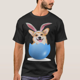 Camiseta Welsh Corgi Dog Easter Bunny Colored Egg Hunting S