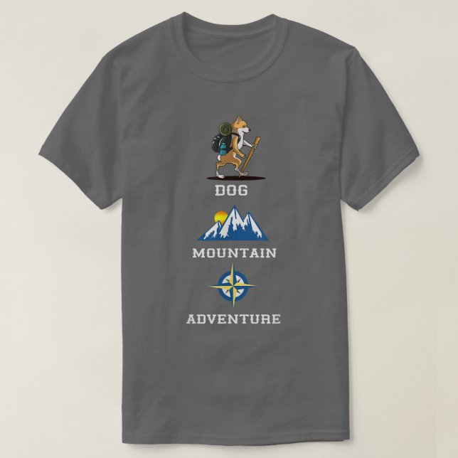 Camiseta Welsh Corgi Dog Mountain Adventure Hiking  (Frente do Design)