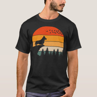 Camiseta Welsh Corgi Dog Sunset Retro Style Para Homens16