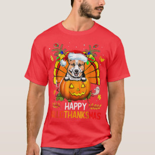 Camiseta Welsh Corgi Happy Hallothanksmas Halloween Thankg