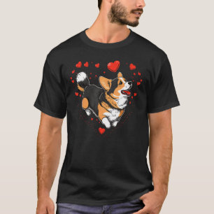 Camiseta Welsh Corgi Love Heart for Dia de os namorados Wel