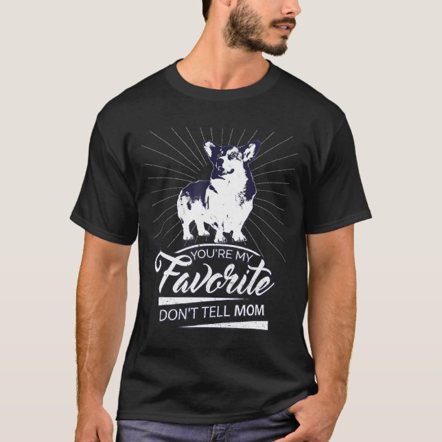 Camiseta Welsh Corgi Meu Pai de Mãe Favorito (Frente)