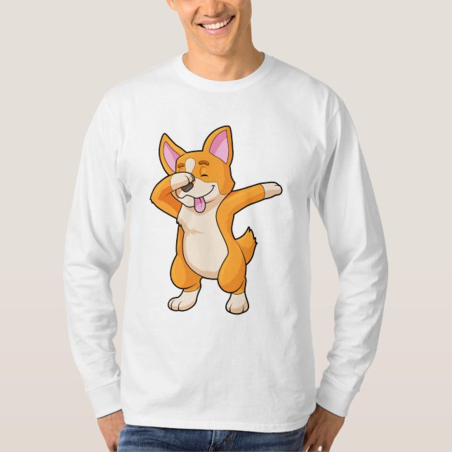 Camiseta Welsh Corgi no Hip Hop Dance Dab (Frente)