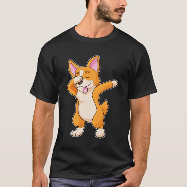 Camiseta Welsh Corgi no Hip Hop Dance Dab (Frente)