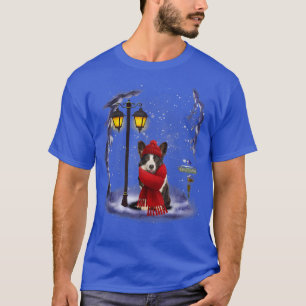 Camiseta Welsh Corgi Papais noeis Neve Natal Luz de inverno