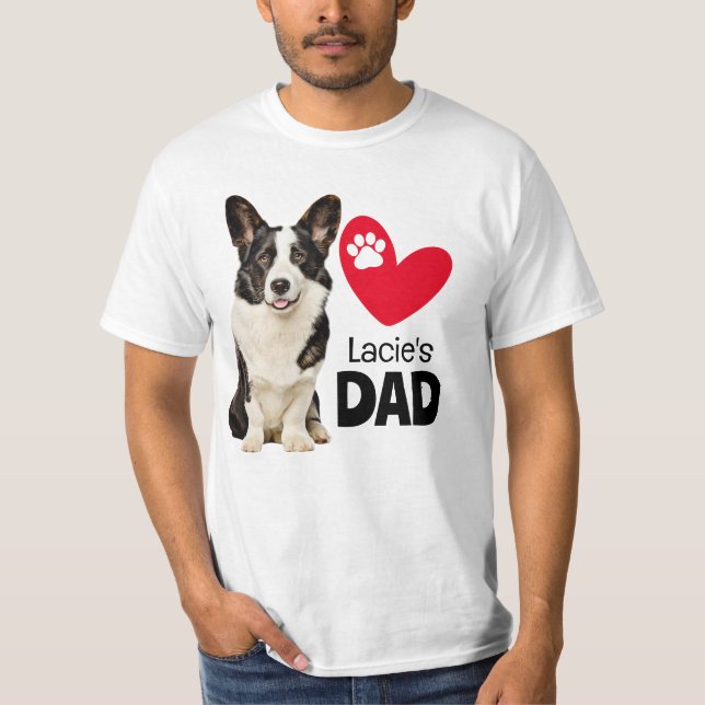 Camiseta Welsh Corgi - T-Shirt Personalizado do Pai (Frente)
