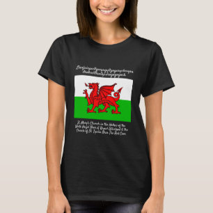 Camiseta Welsh Dragon Flag Llanfair pwllgwyngyll