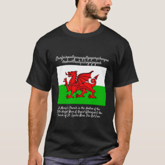 Camiseta Welsh Dragon Flag Llanfair pwllgwyngyll