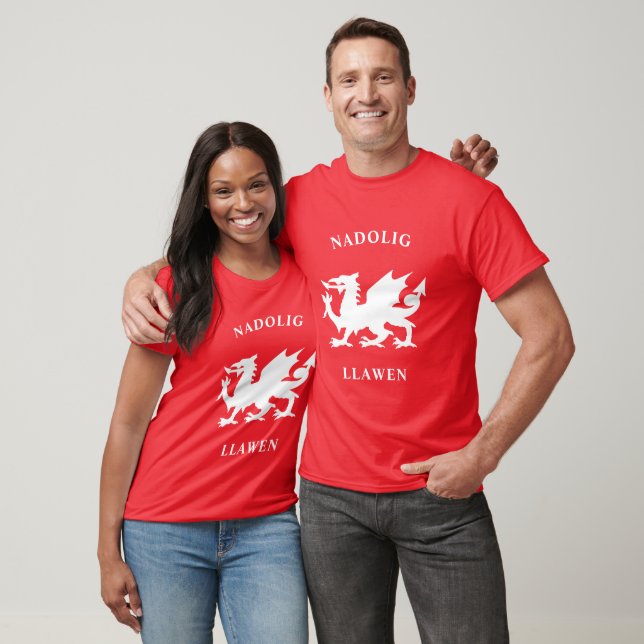 Camiseta Welsh Felry Natal Simples Celta Nadolig Llawen (Unissex)