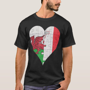 Camiseta Welsh maltês Flag Heart