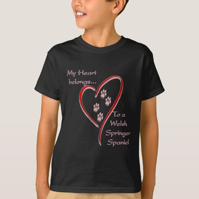 Camiseta Welsh Springer Spaniel Heartions (Frente)