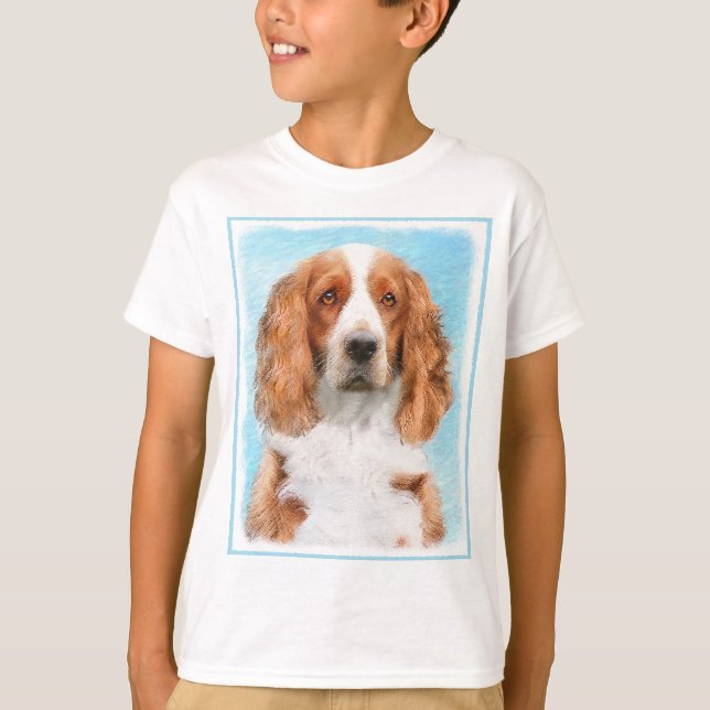 Camiseta Welsh Springer Spaniel Painting - Arte Original De (Frente)
