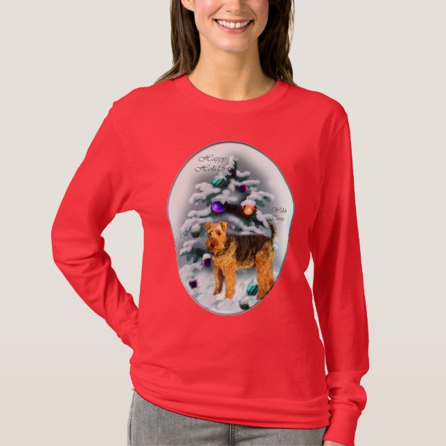 Camiseta Welsh Terrier Christmas Gifts (Frente)
