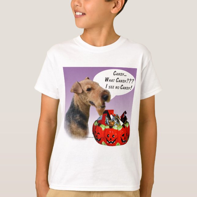 Camiseta Welsh Terrier Halloween Candy (Frente)