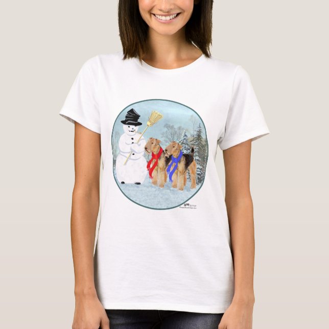 Camiseta Welsh Terriers com Snowman (Frente)