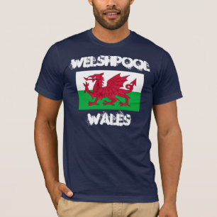 Camiseta Welshpool, Wales com bandeira de Galês