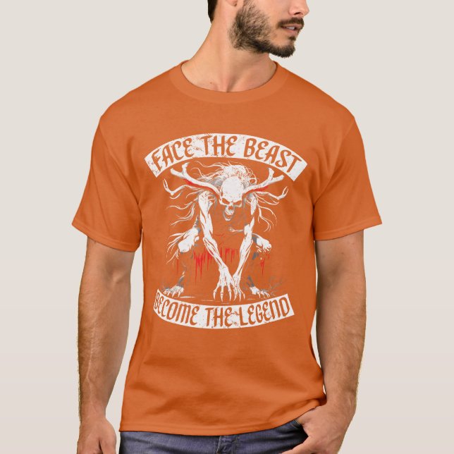 Camiseta Wendigo Cryptid Facehe Beast Becomehe Legend retro (Frente)