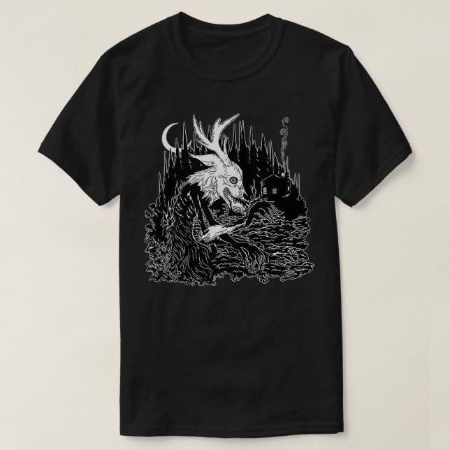 Camiseta Wendigo O Espírito Canibal Criptid do Horror (Frente do Design)