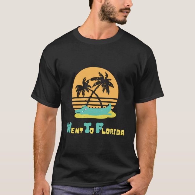 Camiseta Went To Florida Palm Trees Funny Gator Sleeping Gr (Frente)