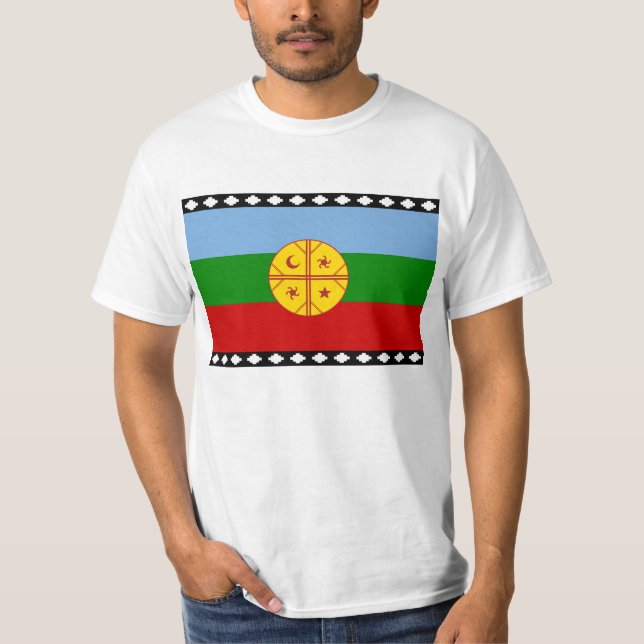 Camiseta Wenufoye - Bandeira dos Mapuches - Bandera Mapuche (Frente)