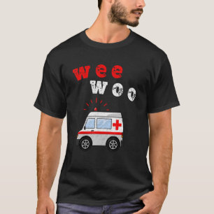 Camiseta Weo Woo Bus Ambulance AMR. Retro paramédico EMT