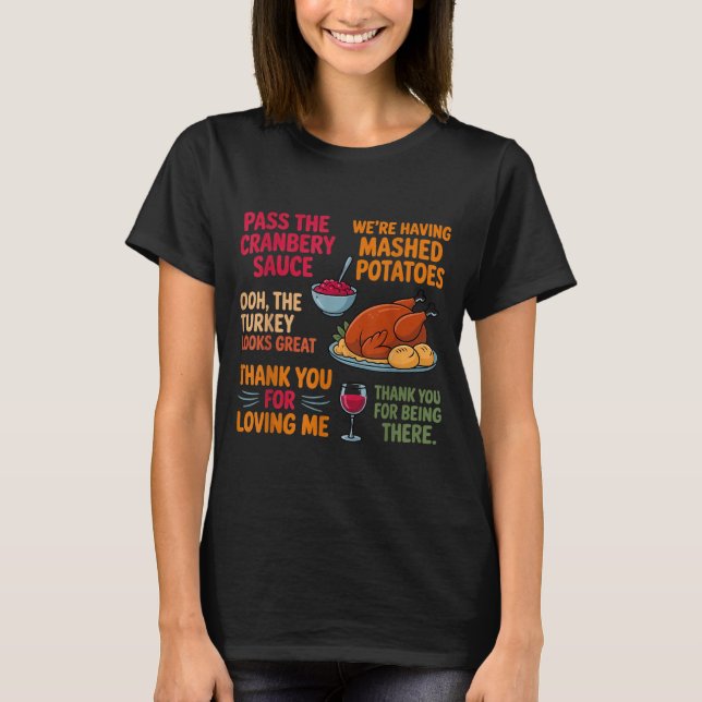 Camiseta We're Having Mashed-tatoes P The Cranberry Sauce  (Frente)