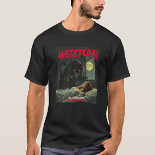 Camiseta Werepurf Werewolf Cat Vintage Horror Movie Poster
