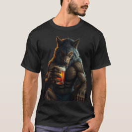 Camiseta werewolf drinking beer t-shirt