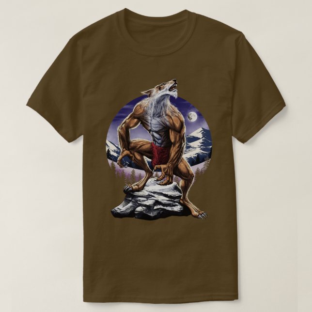 Camiseta Werewolf Full Moon Howling (Frente do Design)