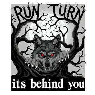 Camiseta Werewolf Halloween Horror Design Run Turn Ai-Art