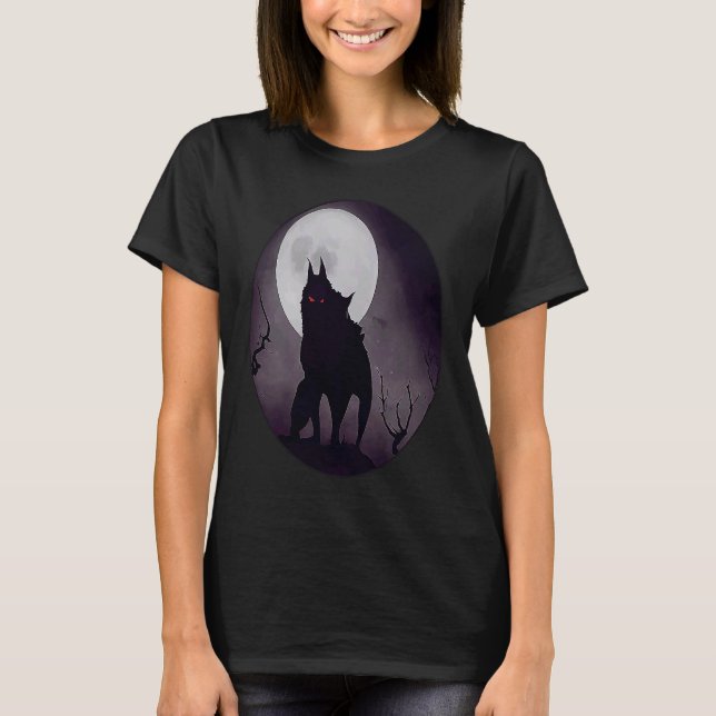 Camiseta Werewolf Moon Night Horror Full Moon Scary Women M (Frente)