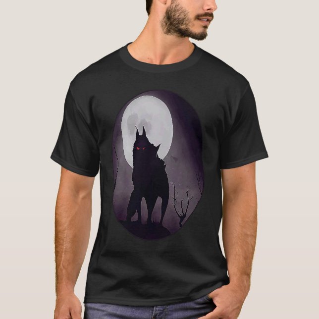 Camiseta Werewolf Moon Night Horror Full Moon Scary Women M (Frente)