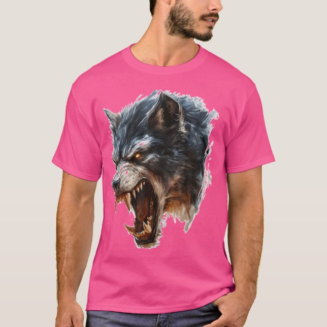 Camiseta Werewolf Mythical Motif Fantasy Illustration Werew (Frente)