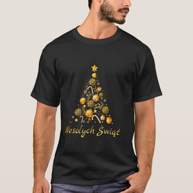 Camiseta Wesolych Swit Polônia de Natal polonês Xmas T (Frente)