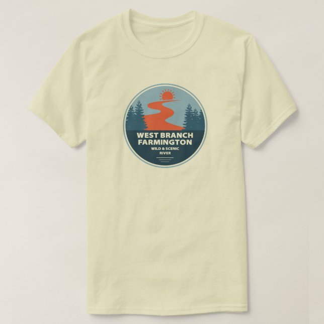 Camiseta West Branch Farmington Wild And Scenic River (Frente do Design)