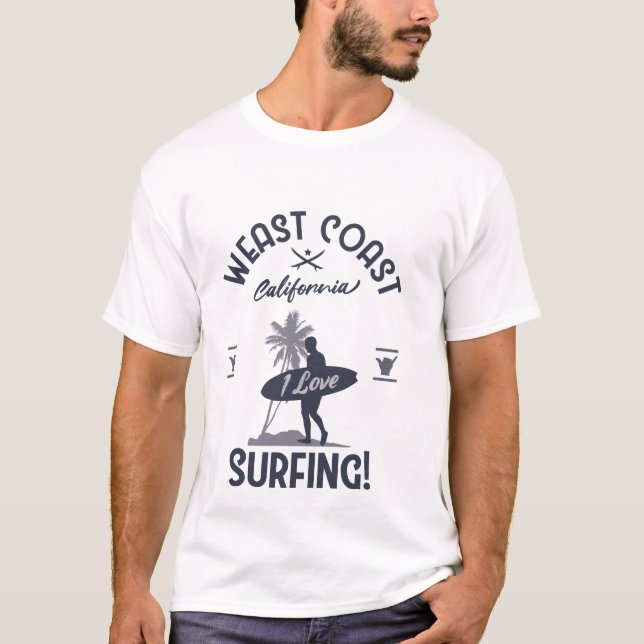 Camiseta West Coast I Love Surfing (Frente)