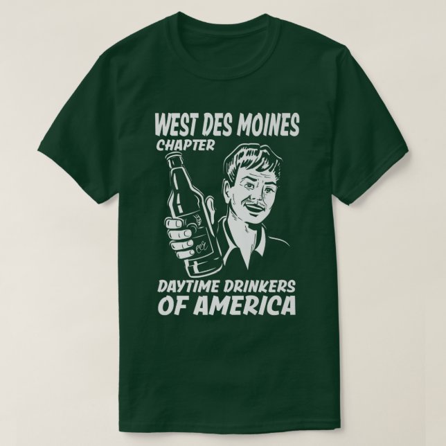 Camiseta West Des Moines Capítulo Daytime Drinkers Iowa Bee (Frente do Design)