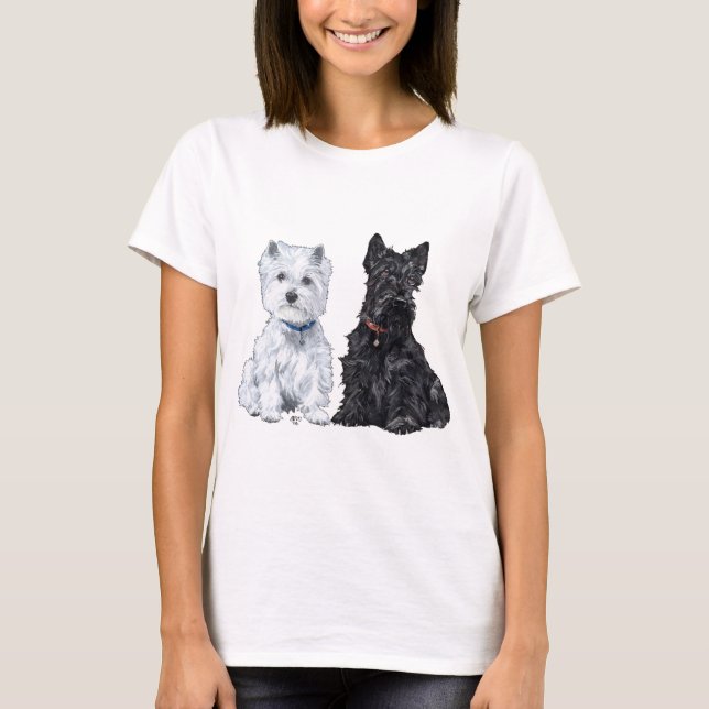 Camiseta West Highland White e Scottish Terriers (Frente)