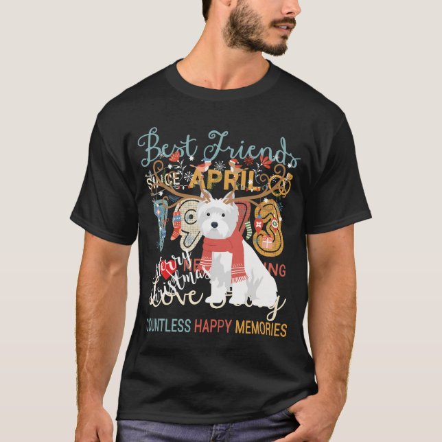 Camiseta West Highland White Terrier Cachorro Westie Natal (Frente)