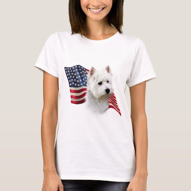 Camiseta West Highland White Terrier Flag (Frente)