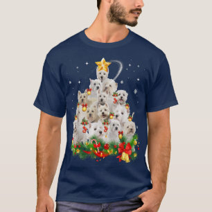 Camiseta West Highland White Terrier, Luzes de Árvore de Na