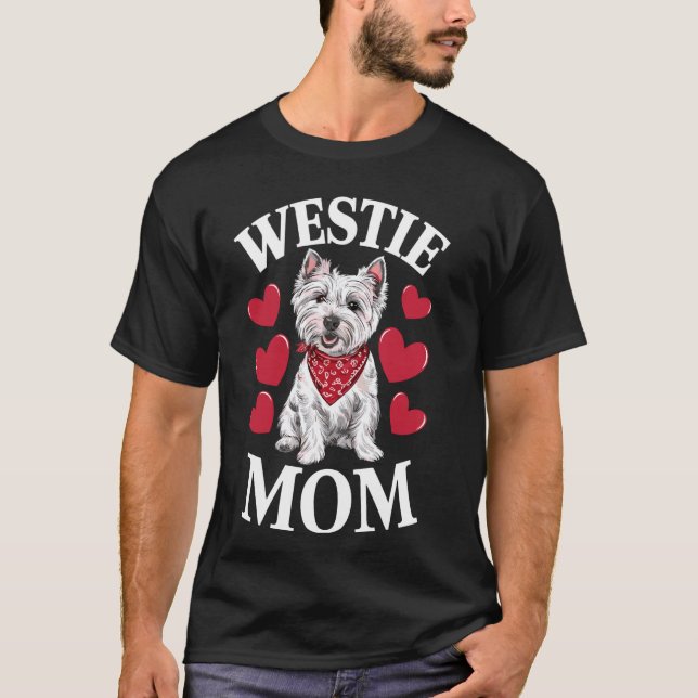 Camiseta West Highland White Terrier Mãe, Cachorro Westie M (Frente)