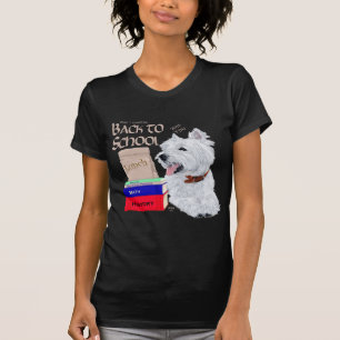 Camiseta West Highland White Terrier voltou à escola