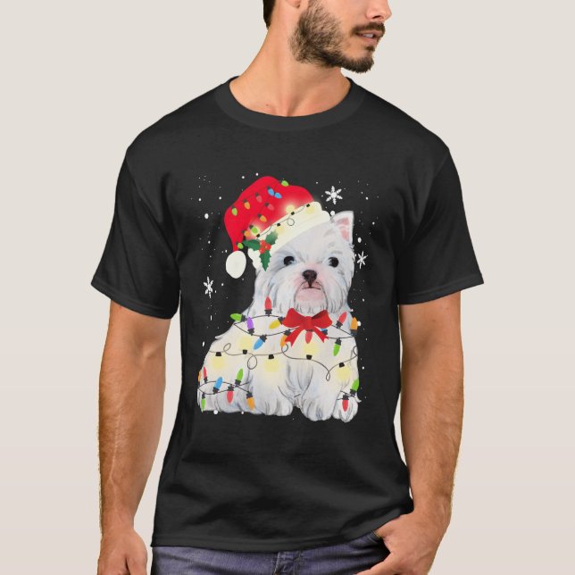 Camiseta West Highland White Terrier Westie Cachorro Natal  (Frente)