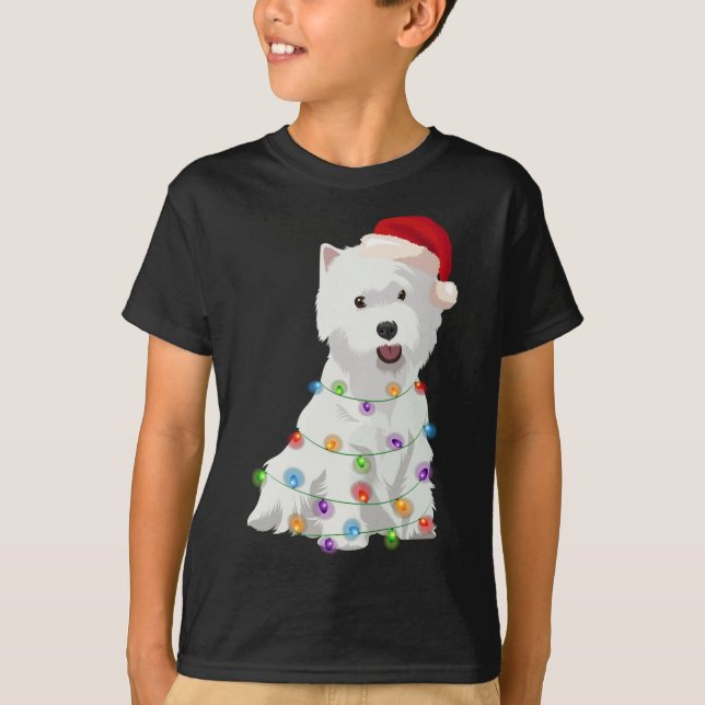 Camiseta West Highland White Terrier Westie Natal Light (Frente)