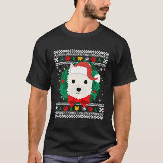 Camiseta West Highland White Terrier Westie no Natal Feio
