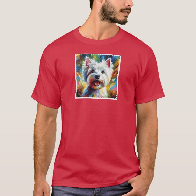 Camiseta West Highland Whiteerrier Westie Dog Acrylic Art P (Frente)