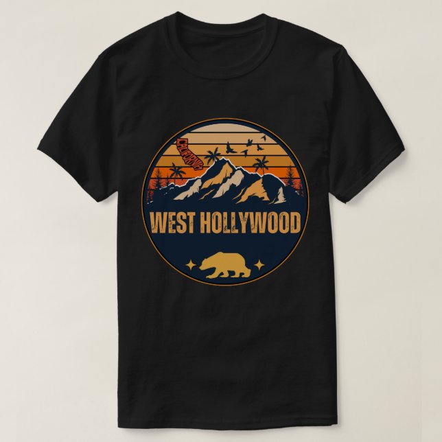 Camiseta West Hollywood, Califórnia (Frente do Design)